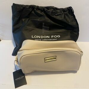 New NWT London Fog cream Elsie cosmetic toiletry bag